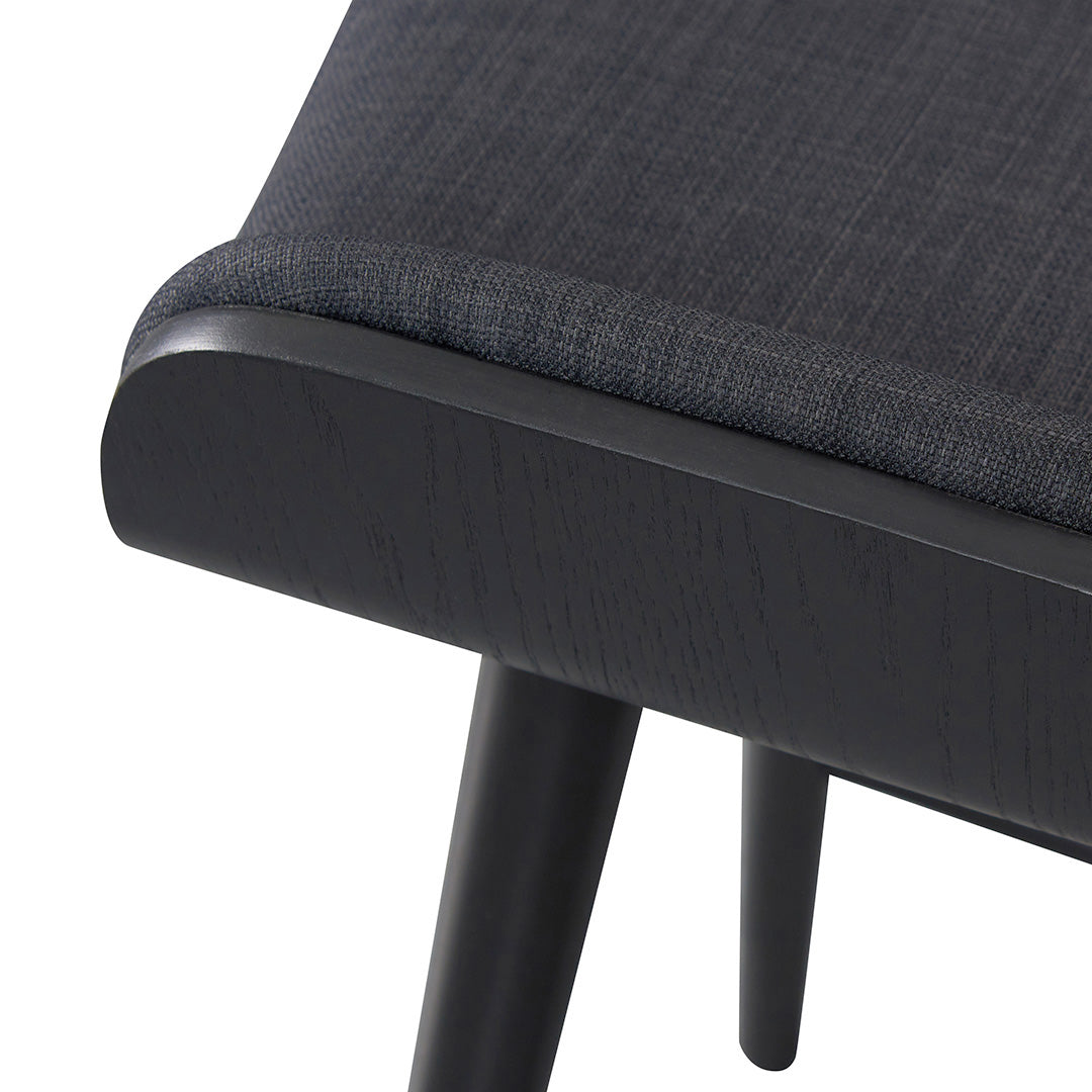 Charcoal Black Wooden Bar Stool (65cm)