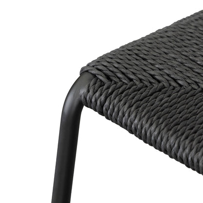 Black Rattan Bar Stool - Set of 2 (65cm)