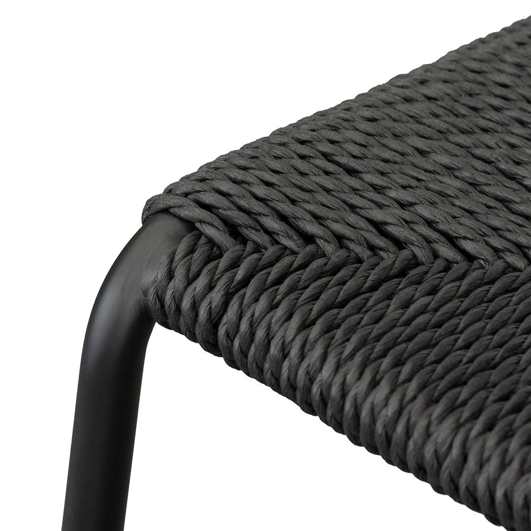 Black Rattan Bar Stool - Set of 2 (65cm)