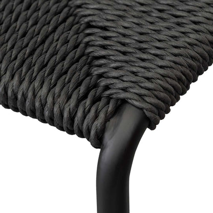 Black Rattan Bar Stool - Set of 2 (65cm)