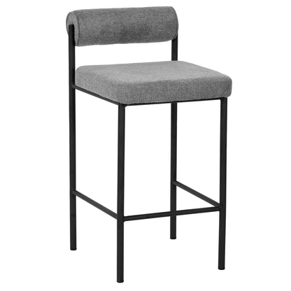 Grey Fabric Bar Stool - Set of 2 (65cm)