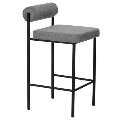 Grey Fabric Bar Stool - Set of 2 (65cm)