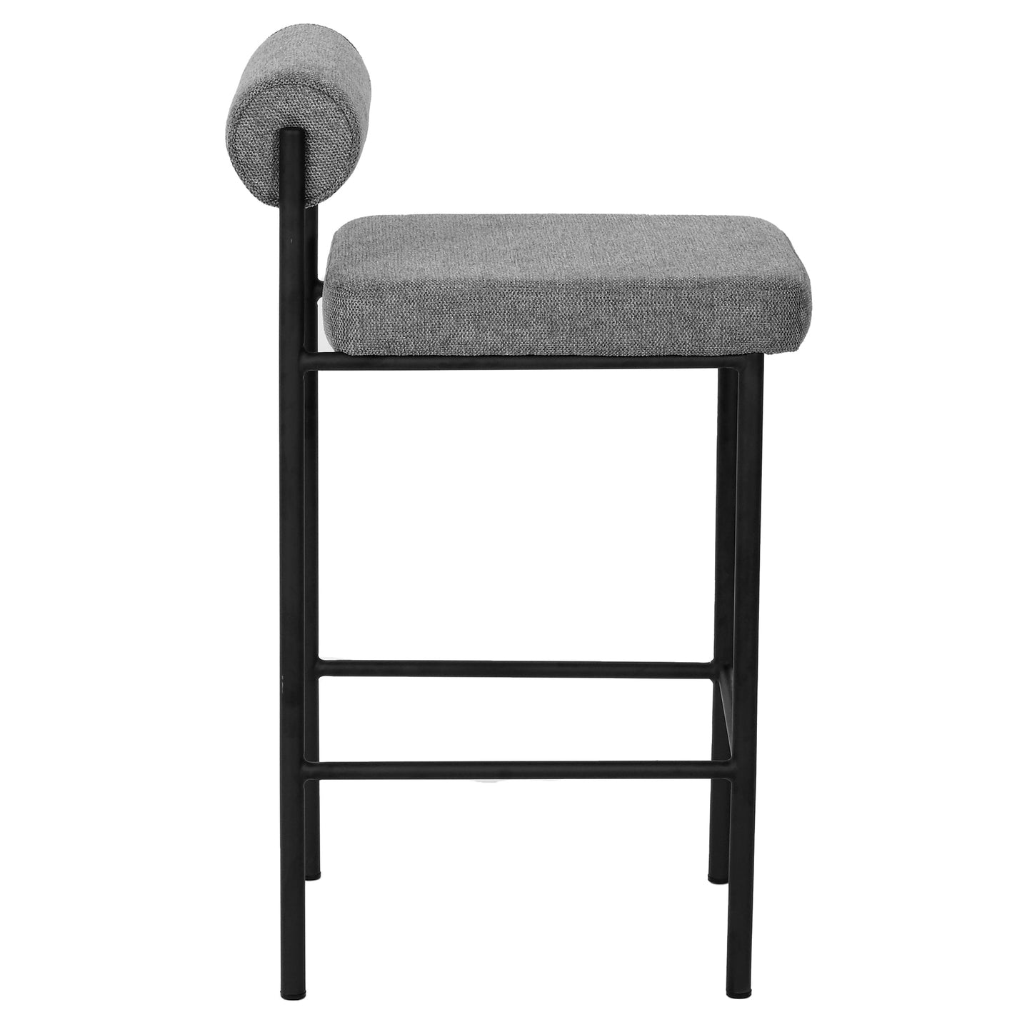 Grey Fabric Bar Stool - Set of 2 (65cm)