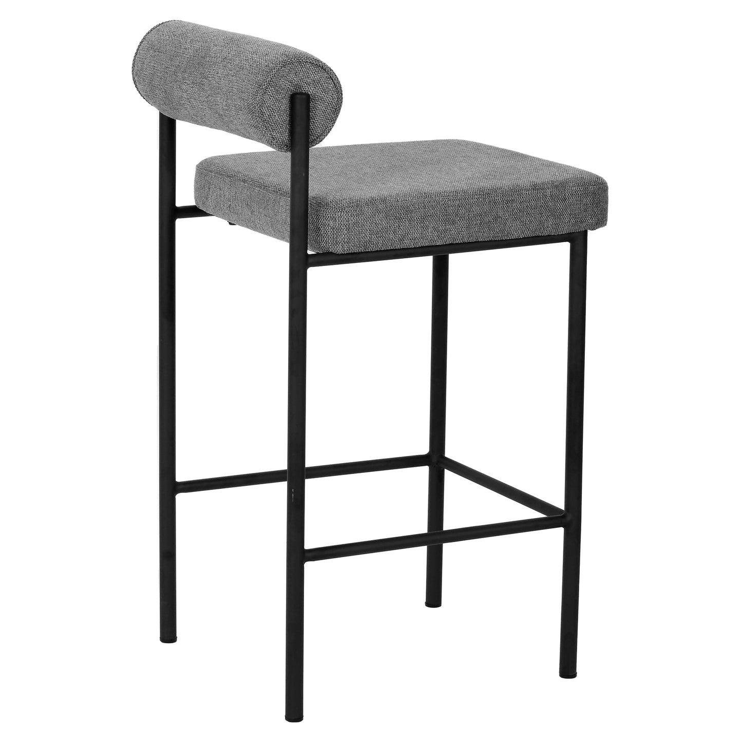 Grey Fabric Bar Stool - Set of 2 (65cm)