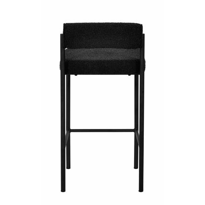 Black Boucle Bar Stool - Set of 2 (65cm)