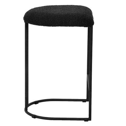 Black Boucle Bar Stool - Set of 2 (65cm)