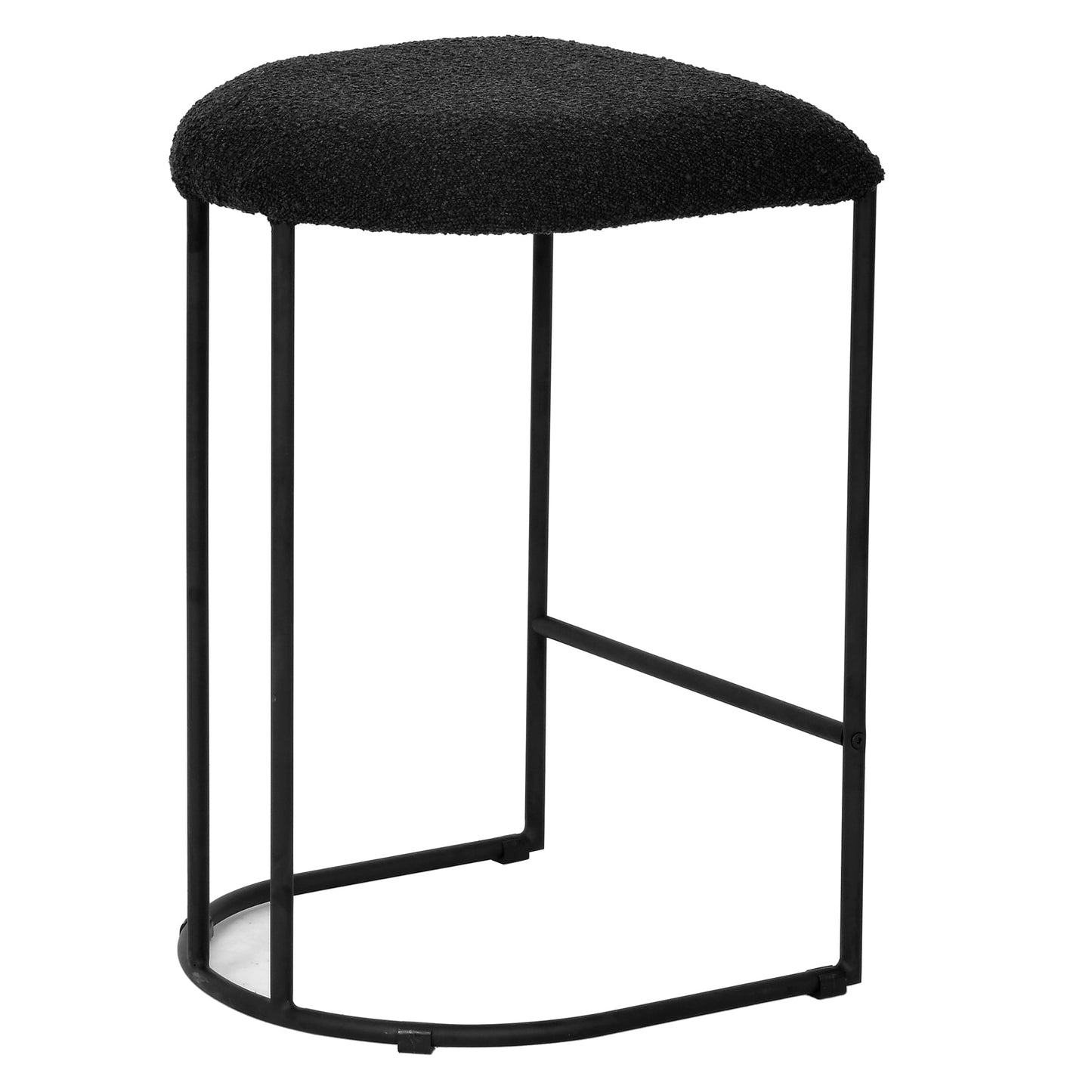 Black Boucle Bar Stool - Set of 2 (65cm)