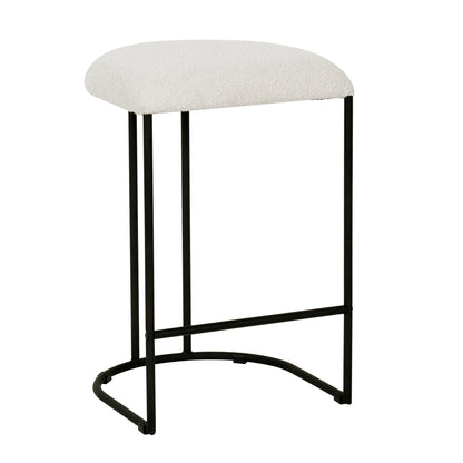 Ivory White Boucle Bar Stool - Set of 2 (65cm)