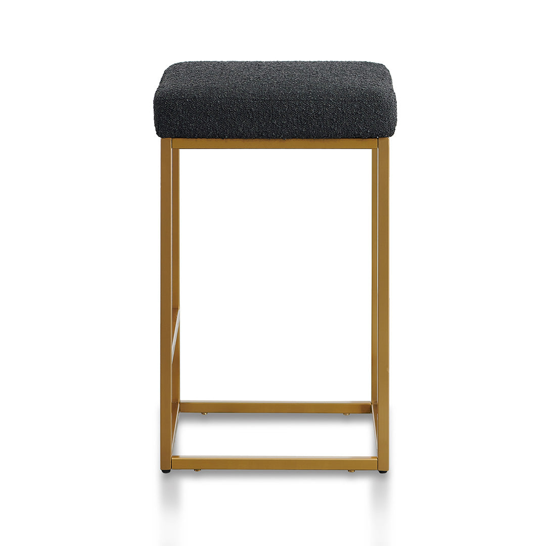 Black Boucle Bar Stool - Golden Base