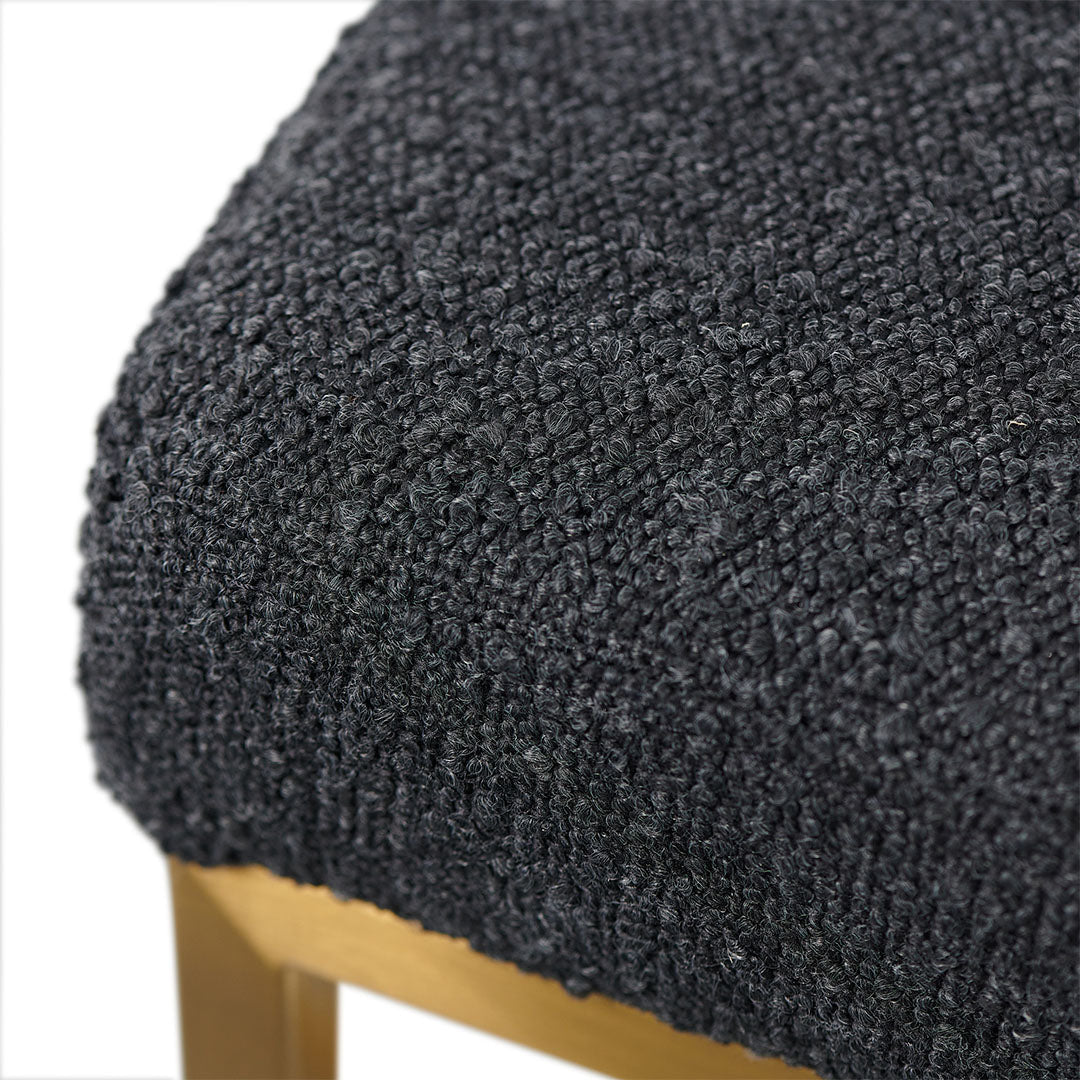 Black Boucle Bar Stool - Golden Base