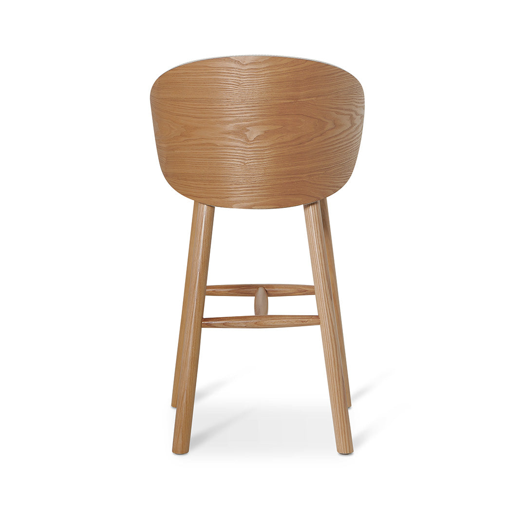 Beige Bar Stool - Natural Legs Mid Back (65cm)