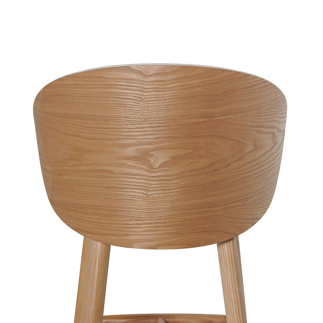 Beige Bar Stool - Natural Legs Mid Back (65cm)