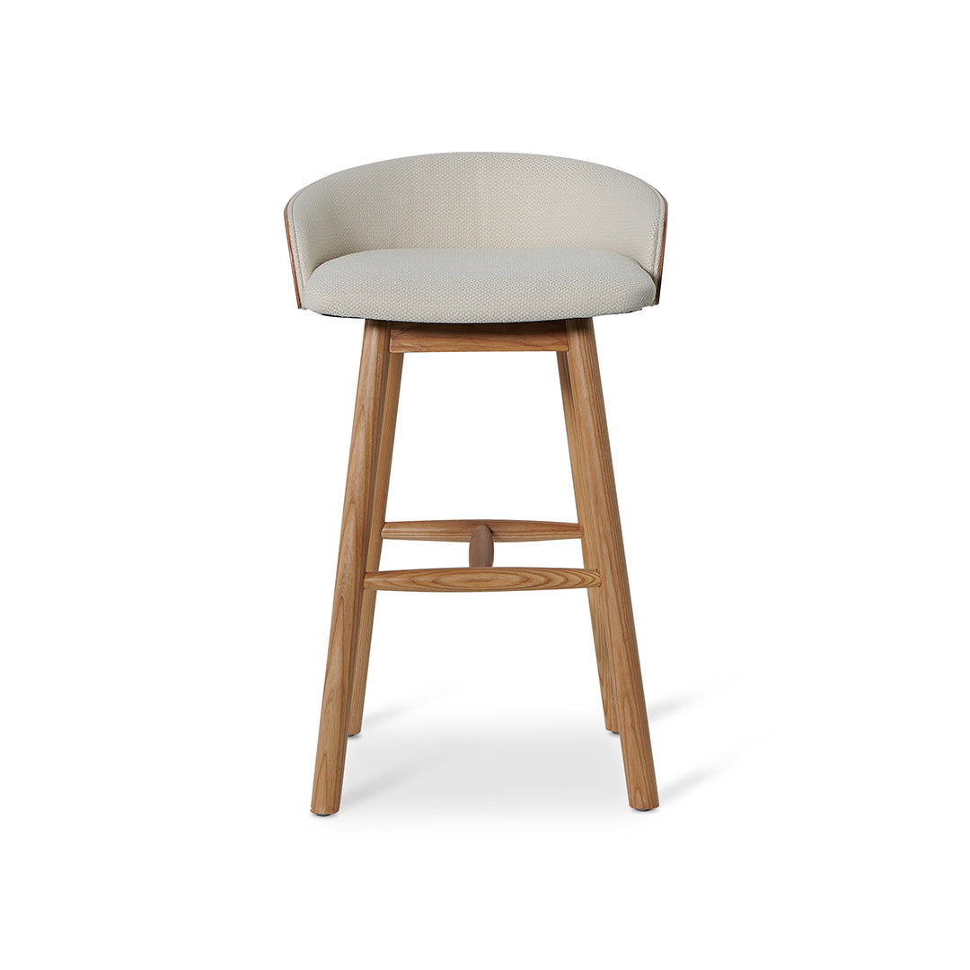 Beige Bar Stool - Natural Legs Low Back  (65cm)