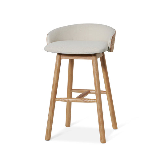 Beige Bar Stool - Natural Legs Low Back  (65cm)