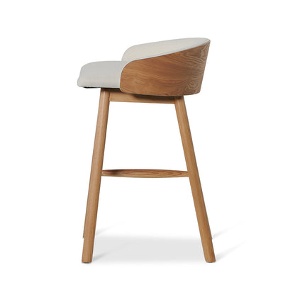 Beige Bar Stool - Natural Legs Low Back  (65cm)