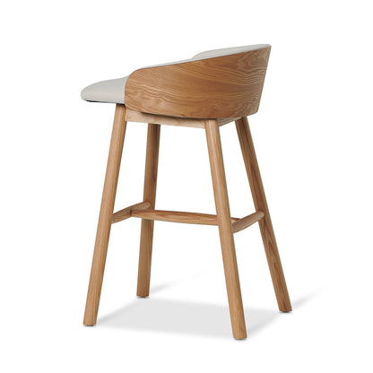 Beige Bar Stool - Natural Legs Low Back  (65cm)