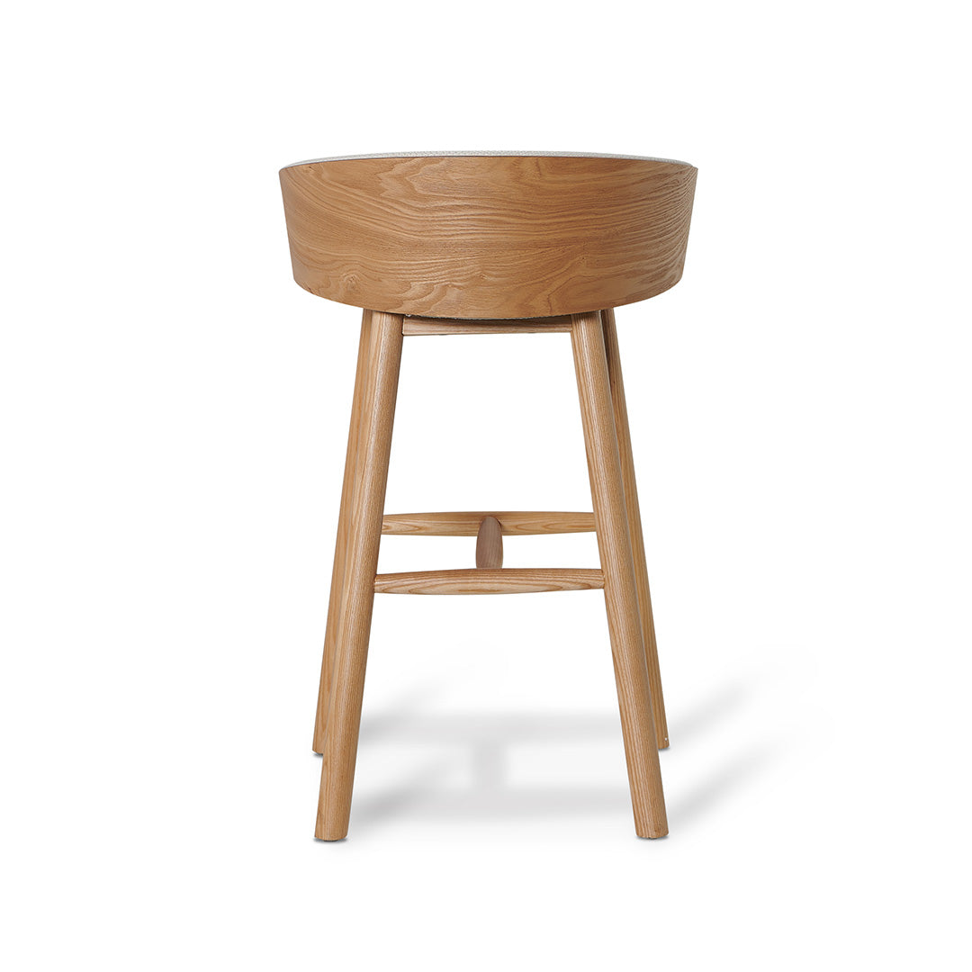 Beige Bar Stool - Natural Legs Low Back  (65cm)