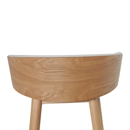 Beige Bar Stool - Natural Legs Low Back  (65cm)