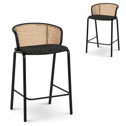 Black Legs Fabric Bar Stool - Set of 2 (65cm)