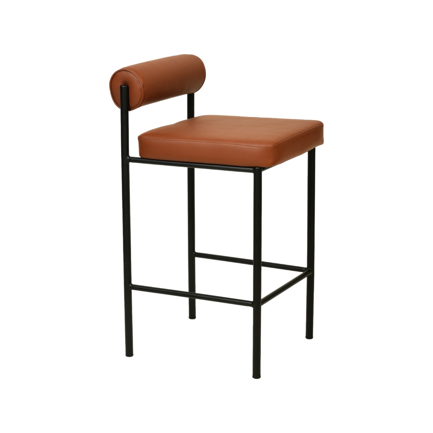 Brown Fabric Bar Stool - Set of 2 (65cm)