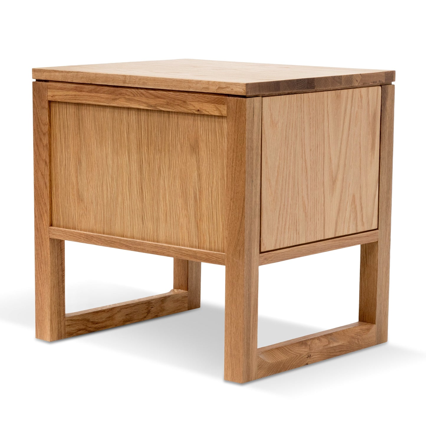 Natural Oak Wooden Bedside Table with Two Drawers