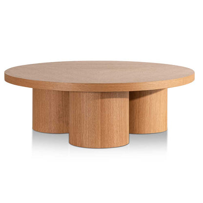 Wooden Round Coffee Table - 100cm Natural