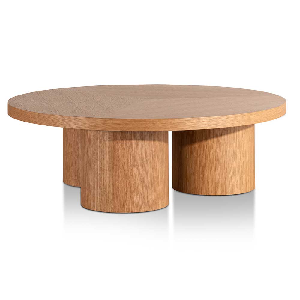 Wooden Round Coffee Table - 100cm Natural