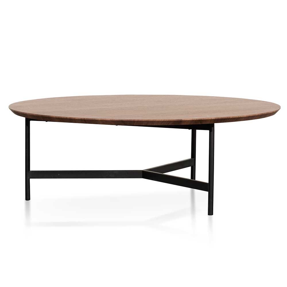 Wooden Round Coffee Table - 100cm Walnut