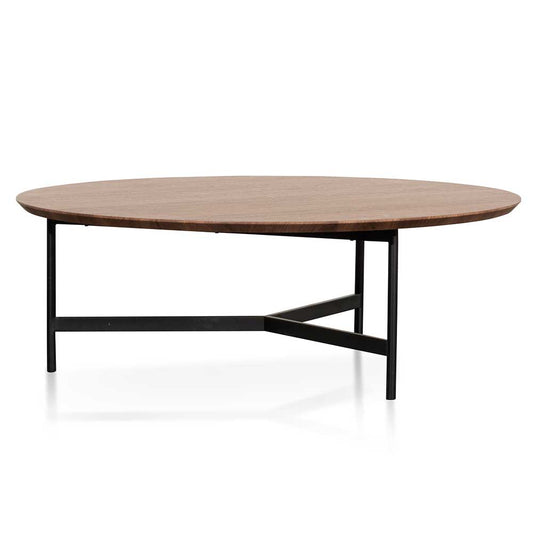 Wooden Round Coffee Table - 100cm Walnut