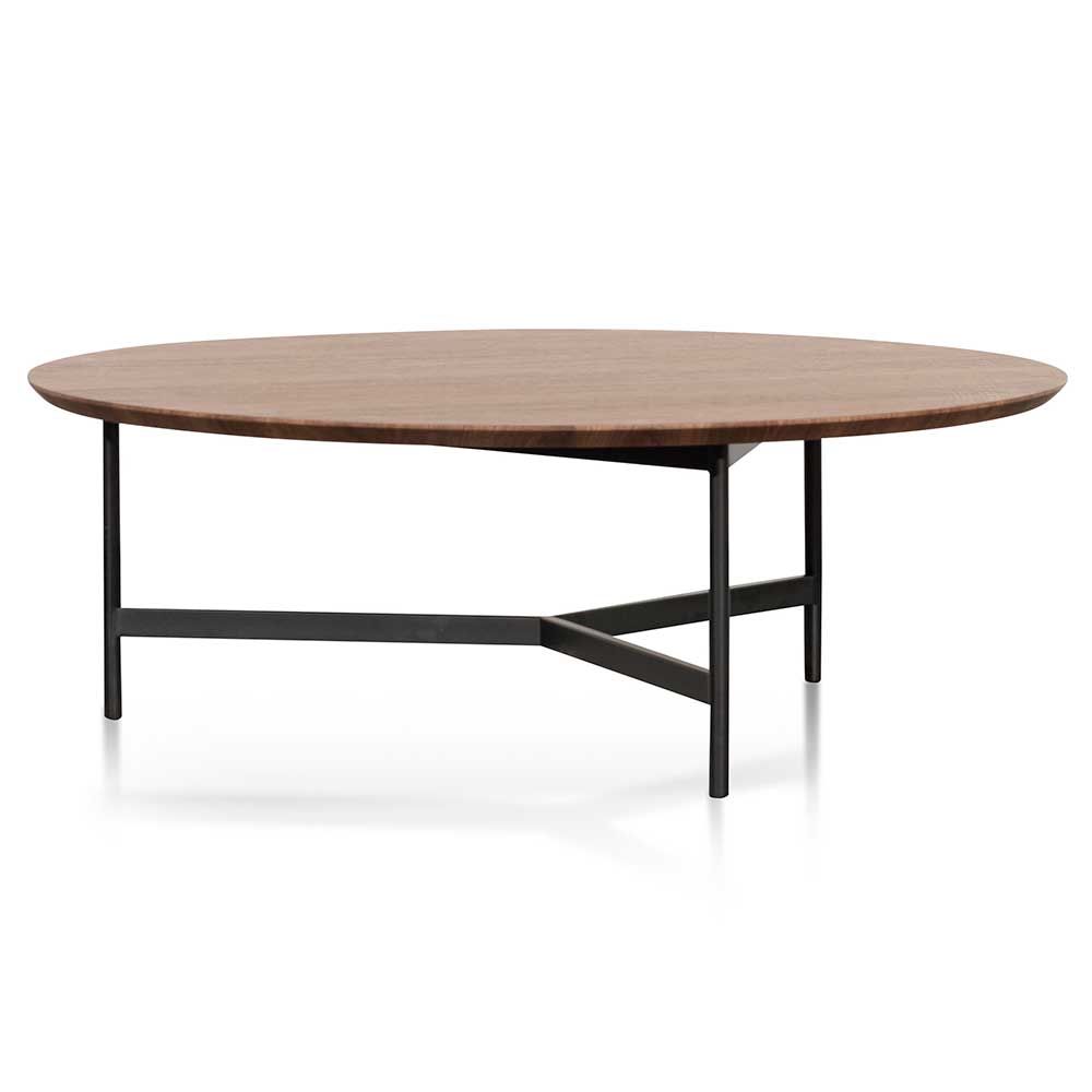 Wooden Round Coffee Table - 100cm Walnut