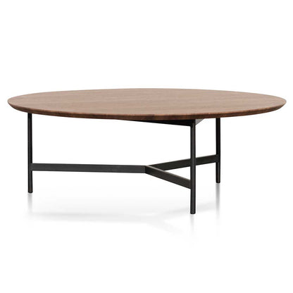 Wooden Round Coffee Table - 100cm Walnut