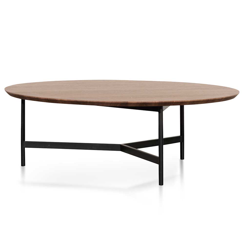 Wooden Round Coffee Table - 100cm Walnut