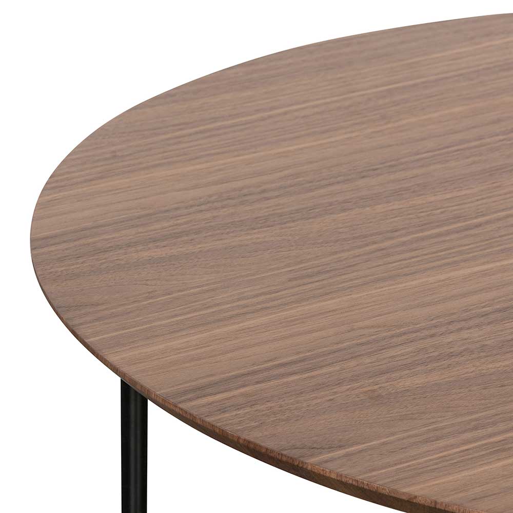 Wooden Round Coffee Table - 100cm Walnut