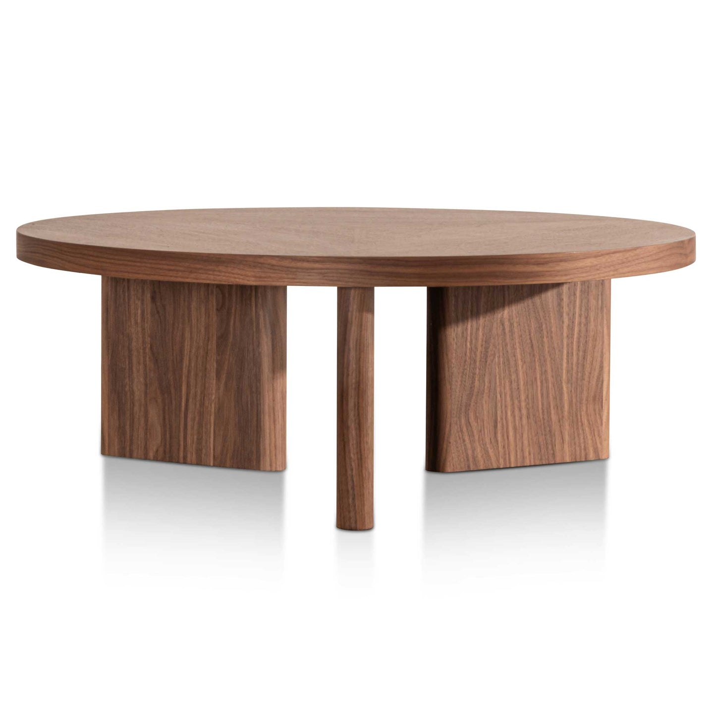 Wooden Round Coffee Table - 100cm Walnut