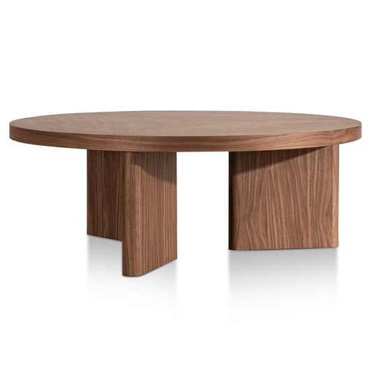 Wooden Round Coffee Table - 100cm Walnut