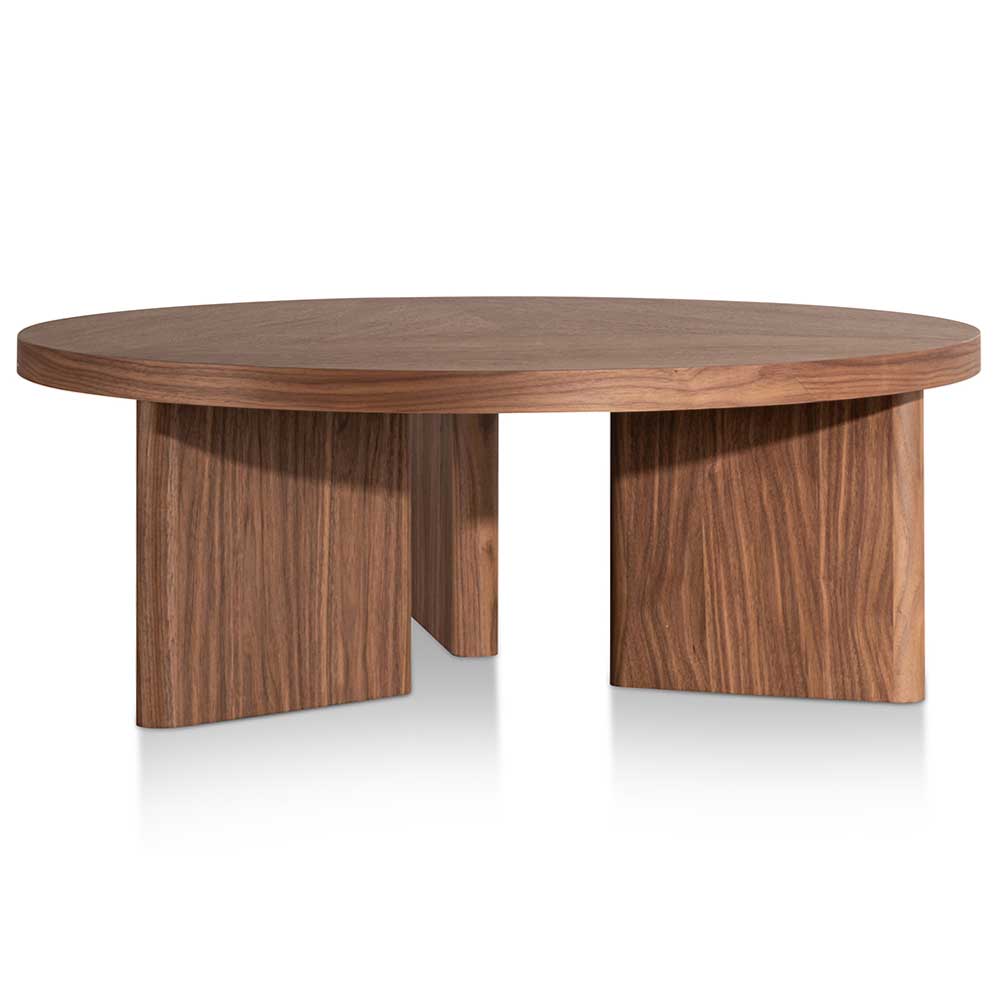 Wooden Round Coffee Table - 100cm Walnut