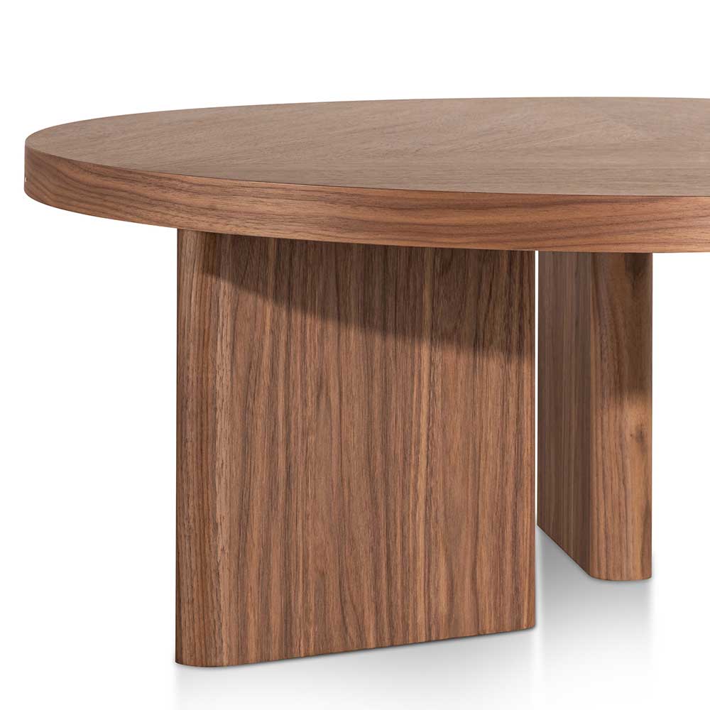 Wooden Round Coffee Table - 100cm Walnut