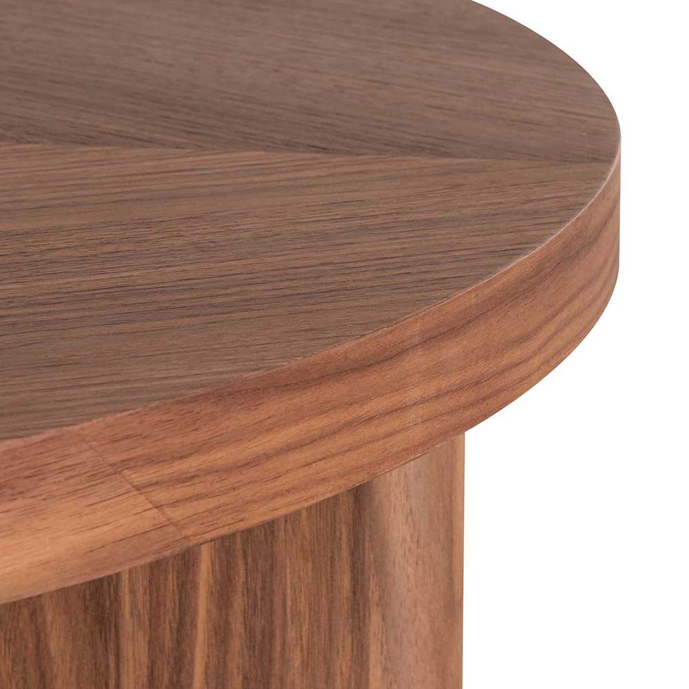 Wooden Round Coffee Table - 100cm Walnut