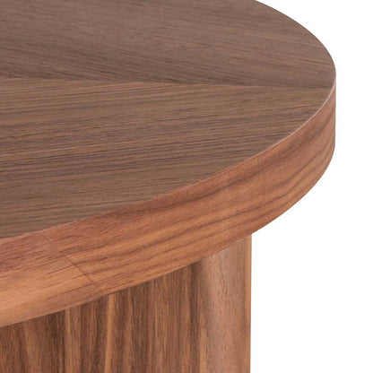 Wooden Round Coffee Table - 100cm Walnut