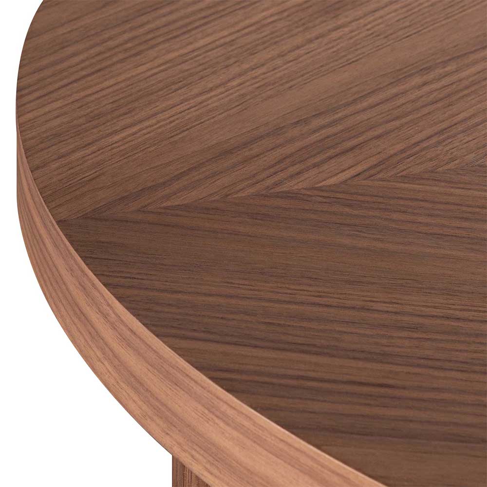 Wooden Round Coffee Table - 100cm Walnut