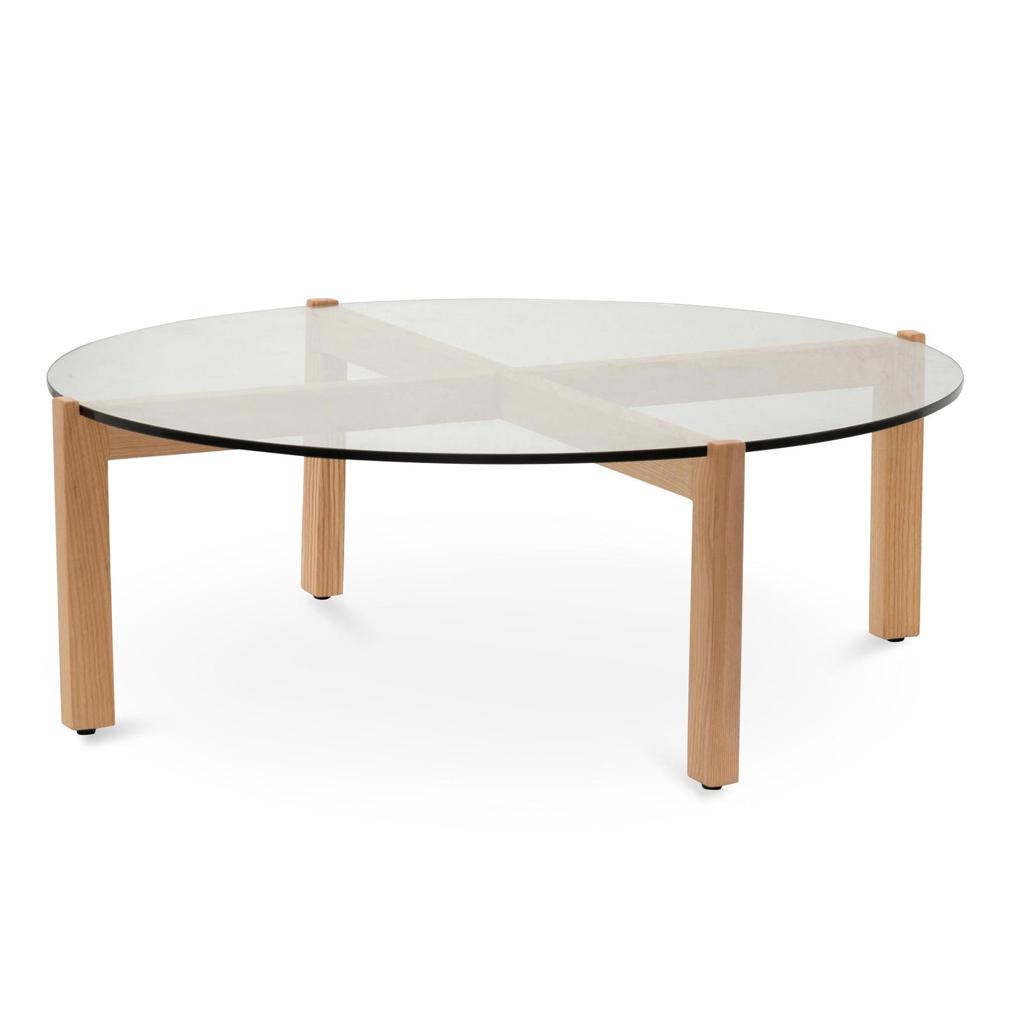 Round Glass Top Coffee Table - 103cm