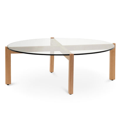 Round Glass Top Coffee Table - 103cm