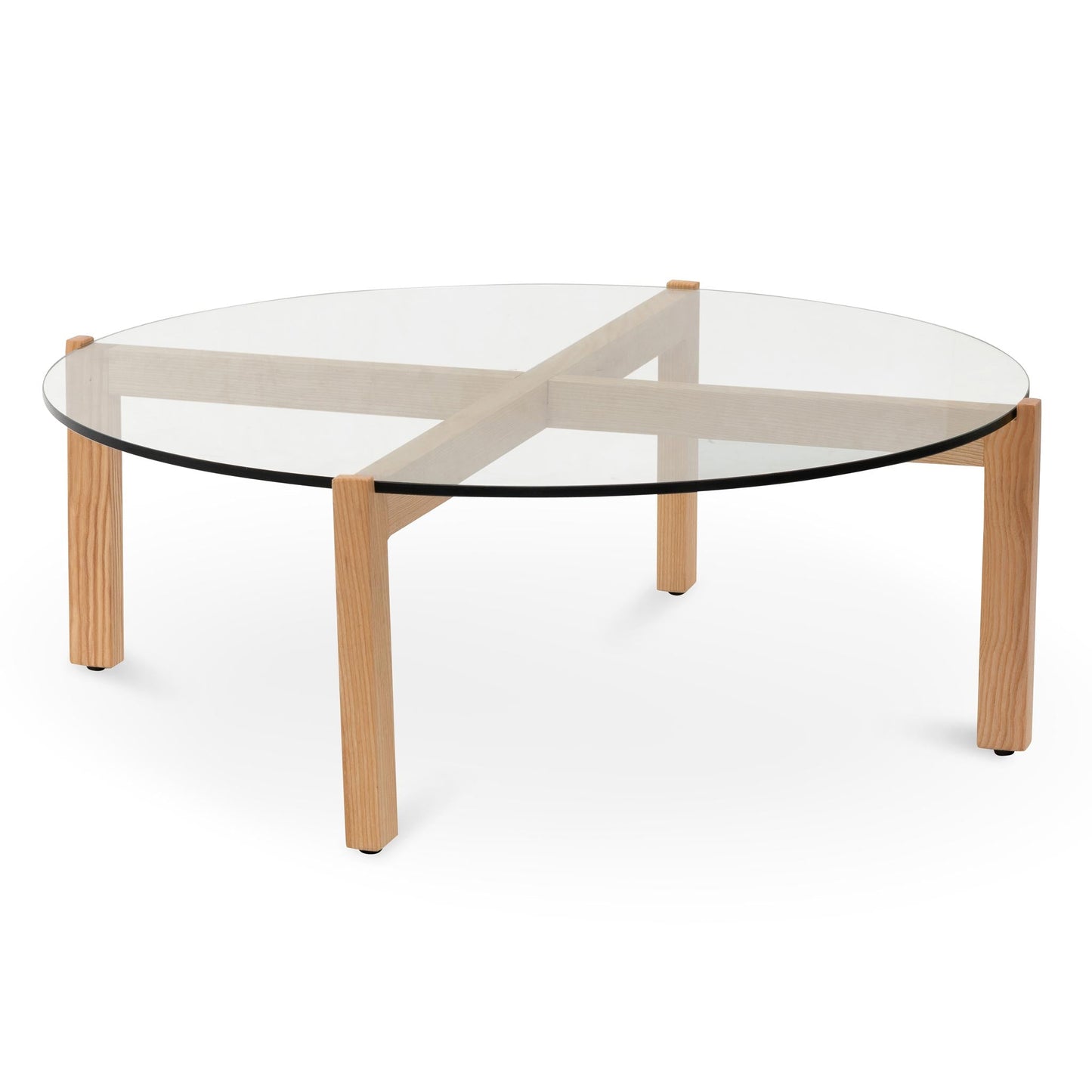 Round Glass Top Coffee Table - 103cm