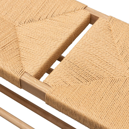 Oak Bench - 110cm Natural Woven Seat