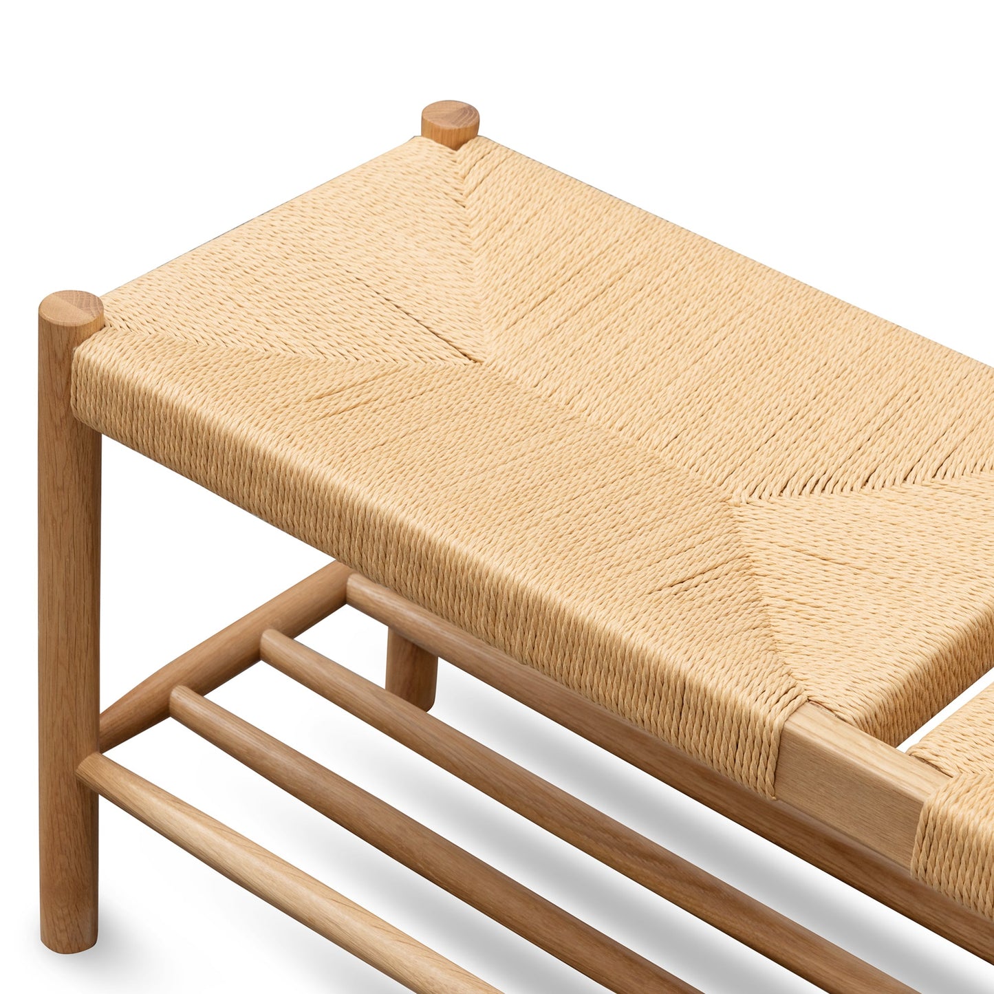 Oak Bench - 110cm Natural Woven Seat