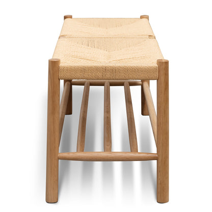 Oak Bench - 110cm Natural Woven Seat