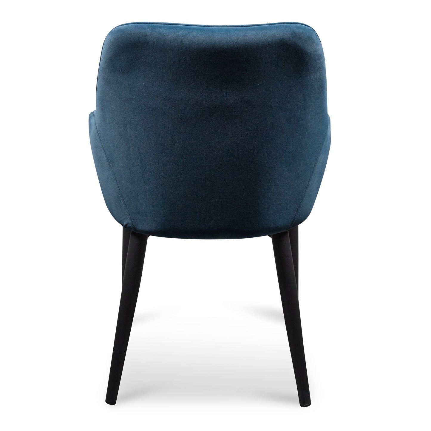 Navy Blue Velvet Dining Chair with Black Legs (Set of 2)