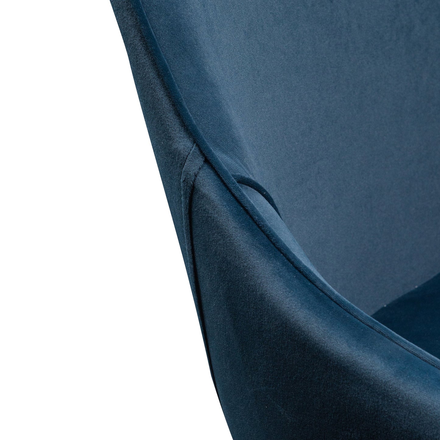 Navy Blue Velvet Dining Chair with Black Legs (Set of 2)