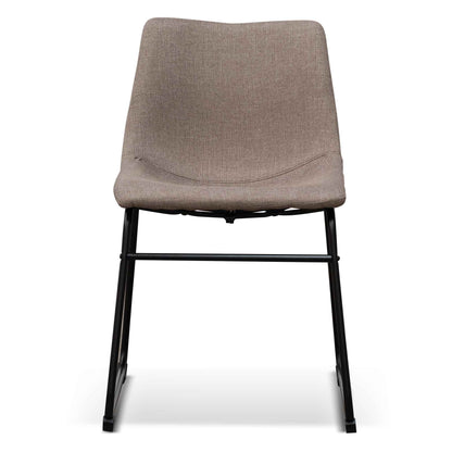 Fabric Dining Chair - Brown Grey (Set of 2)