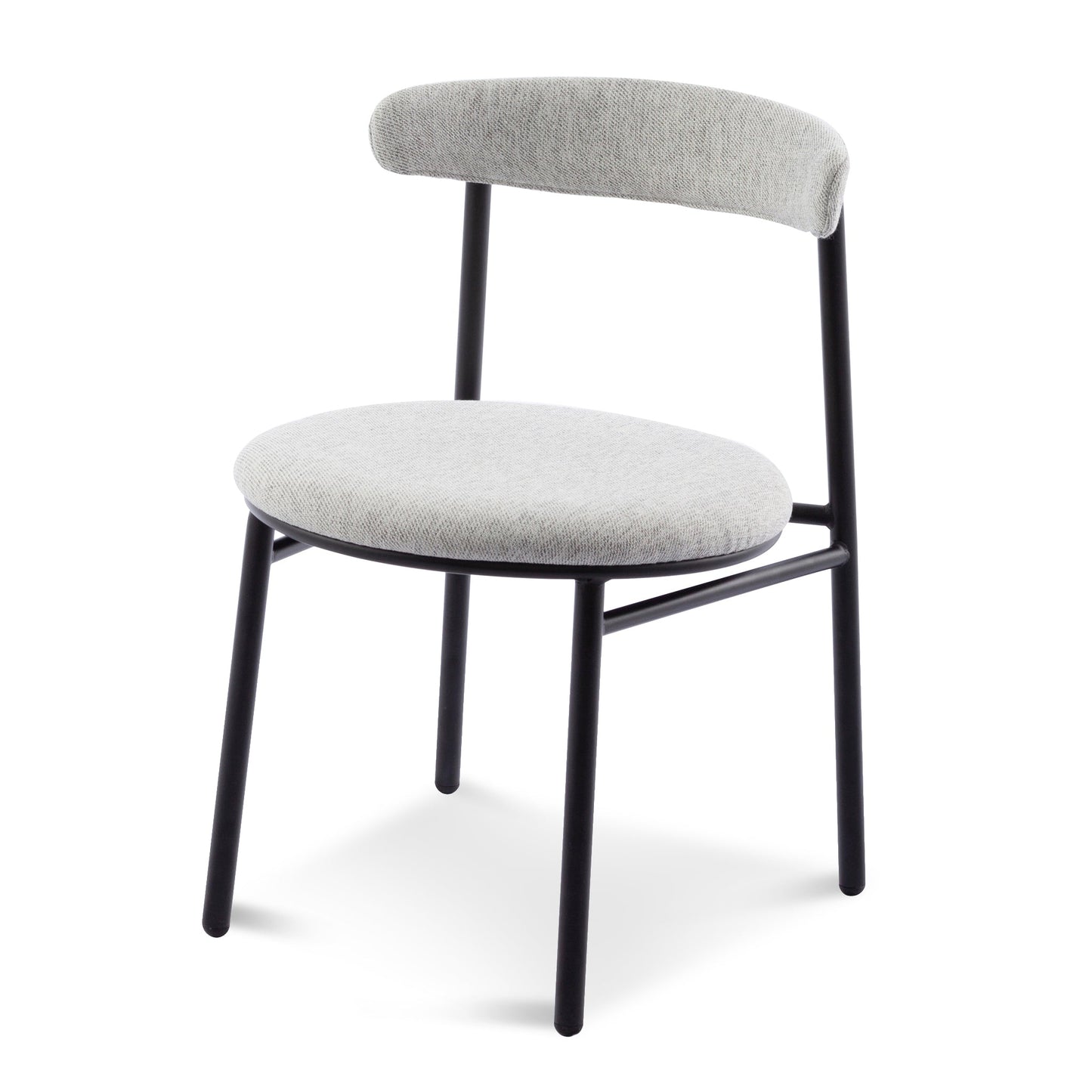 Fabric Dining Chair - Silver Grey with Black Legs